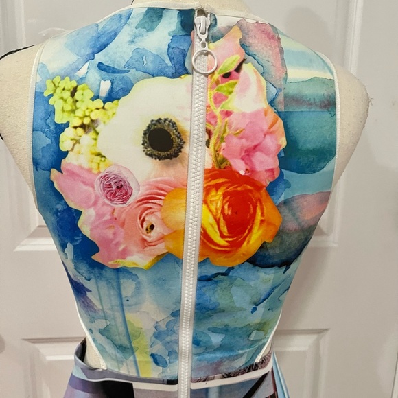 Clover Canyon Fluorescent Rose Cut Out Neoprene Dress in Multi Sz S - Picture 11 of 15